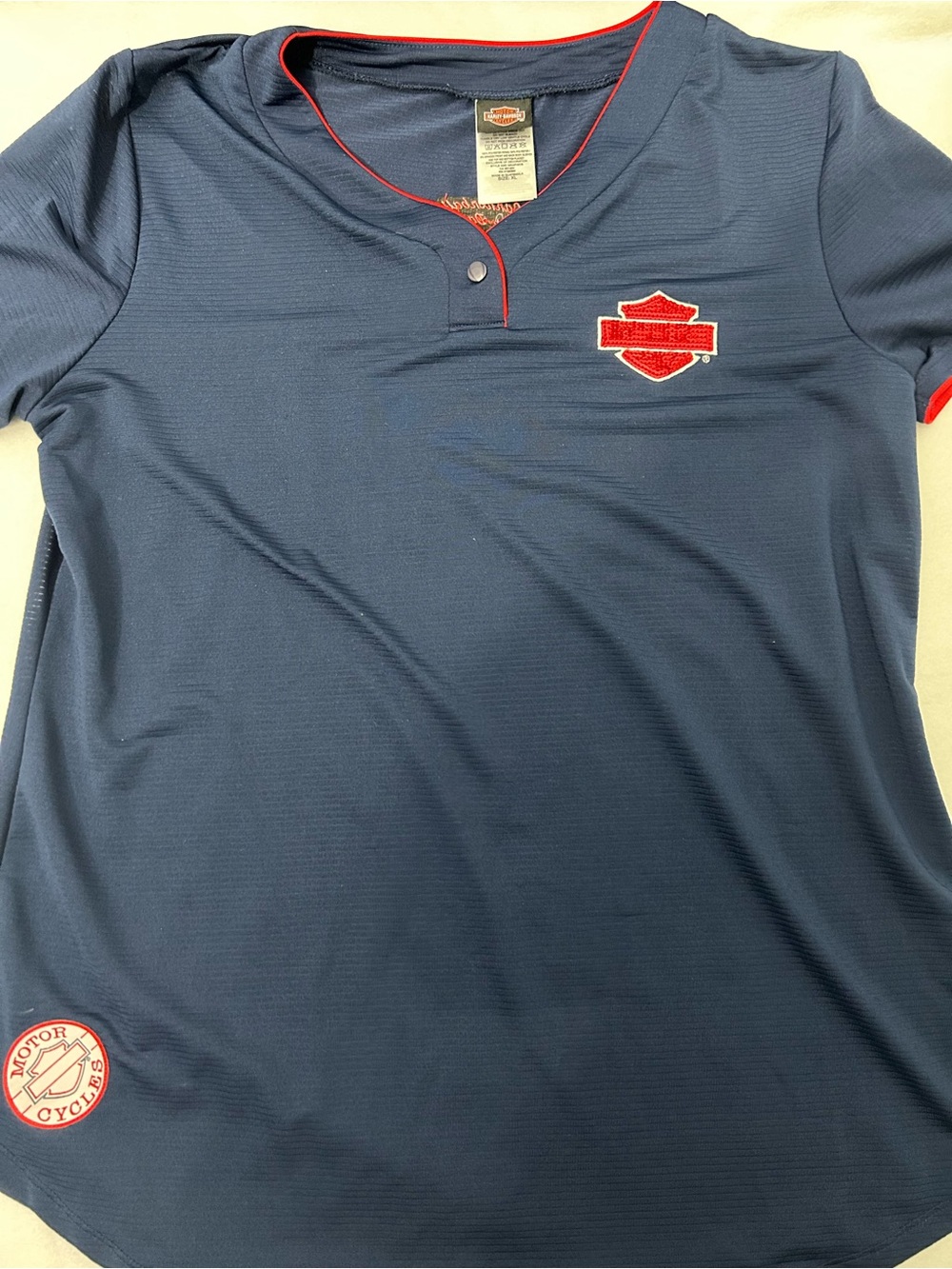 Harley-Davidson Navy Tee with Red Piping